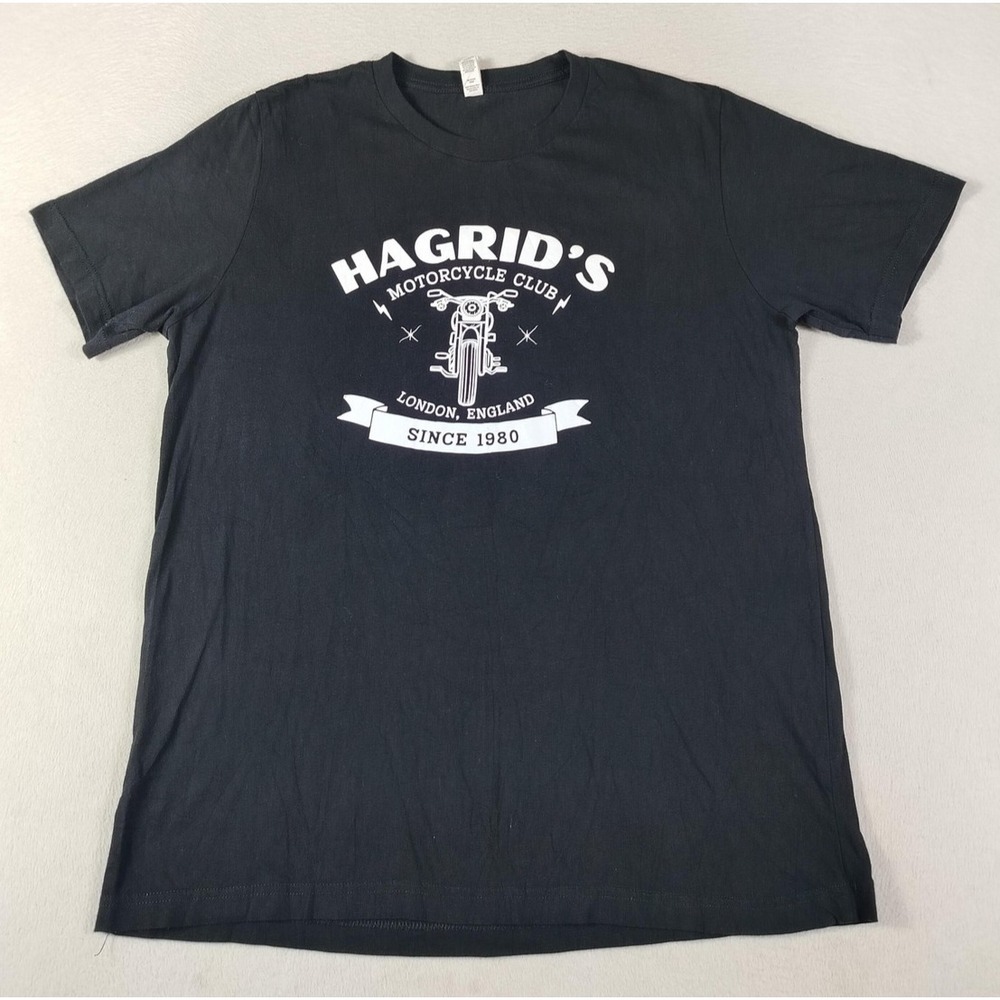 Hagrid's Motorcycle Club Shirt Mens XL Black Harry Potter Graphic Tee Fantasy